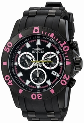 Invicta Watches : 20019 Black Dial Stainless Steel Band Men Watch