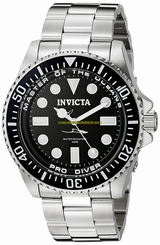 Invicta Watches : 20119 Black Dial Stainless Steel Band Men Watch