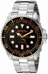 Invicta Watches : 20120 Black Dial Stainless Steel Band Men Watch