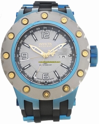 Invicta Watches : 20127 Grey Dial GMT Date Black Polyurethane Men Watch