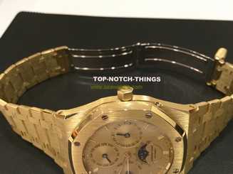 AUDEMARS PIGUET QUANTIEME PERPETUAL CALENDAR YELLOW GOLD BRACELET $83,400 RETAIL