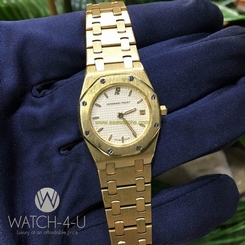 Rare Audemars Piguet Royal Oak 20mm 18k Solid Gold White Dial Ladies Watch