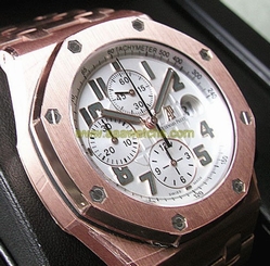 *NEW* AP AUDEMARS PIGUET ROYAL OAK OFFSHORE 18K PINK GOLD SILVER DIAL BRACELET