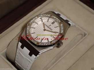 Audemars Piguet 40th Anniversary "White" Lady Royal Oak Steel Diamond 67651ST