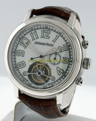 Audemars Piguet Chronograph Tourbillon $139,700.00 RARE 18k White Gold watch.