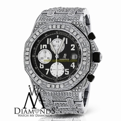 Diamonds Audemars Piguet Royal Oak Offshore Watch With Black Dial