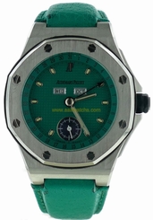 Mens Audemars Piguet Royal Oak OffShore Triple Date Calendar Watch Green Dial