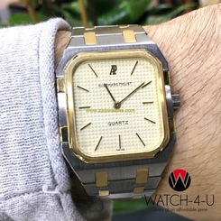 Rare Audemars Piguet Royal Oak Square Large-Size 18k Gold 2tone Unisex Watch