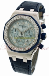 Audemars Piguet Royal Oak Ladies Chronograph, Blue Dial, Diamond Bezel 25986CK