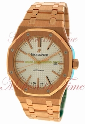 Audemars Piguet Royal Oak Auto, Silver Dial -Rose Gold,Ref# 15400OR.OO.1220OR.02