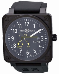 Fake AAA Bell & Ross Aviation BR01 CLIMB Black PVD Automatic Watch BR01-97-CLIMB Watch