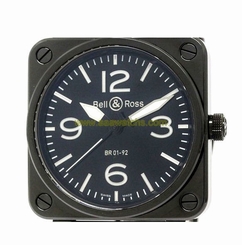 Pre-Owned Bell & Ross Sport Ceramic/Rubber Black Dial Mens Auto Watch BR01-92,MR