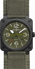 BR-03-92-MILITARY-TYPE BELL & ROSS AVIATION BRAND NEW & AUTHENTIC MENS WATCH