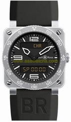BR-03-TYPE-AVIATION-STEEL BELL & ROSS AVIATION NEW & AUTHENTIC MENS WATCH
