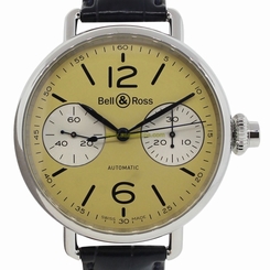 Bell & Ross BRWW1 Stainless Steel Black Leather Watch