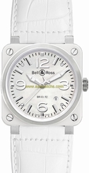 BR-03-92-WHITE-CERAMIC-LS BELL & ROSS AVIATION BRAND NEW AUTOMATIC WATCH