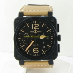 Bell & Ross Aviation BR0394 Heritage Carbon Chronograph Black Dial Watch $6000 845960024143