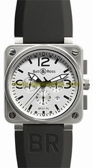 BR-01-94-WHITE-STEEL-RS BELL & ROSS AVIATION NEW & AUTHENTIC AUTOMATIC WATCH