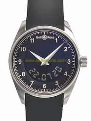 Pre-Owned Bell & Ross Fusion SS / Rubber Black Dial Men's Quartz Wristwatch, MR