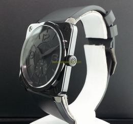 Bell & Ross BR-S 98 All Black Ceramic Phantom Watch 39mm Black Rubber Quartz