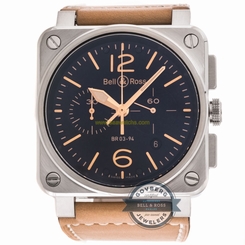 Bell & Ross BR03-94 Golden Heritage Chronograph BR0394-ST-G-HE/SCA Mens Watch