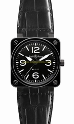 BELL & ROSS Ceramic Leather Automatic 46 MM Authentic- Box, Papers & Warranty