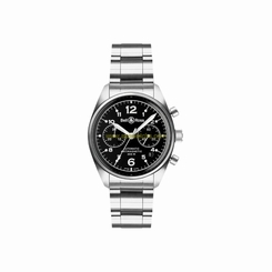 BELL & ROSS MEN'S VINTAGE 126 STEEL BRACELET AUTOMATIC WATCH BRV126BLACK