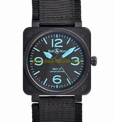 Pre-Owned BELL & ROSS 500 Ltd Ed BR01-92BLUE Men's Blue Automatic Watch, MD