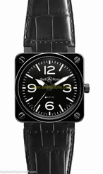 Bell & Ross BR01-92-CERAMIC Alligator 46mm Black Dial B&P New Ret:$ 5,600.00