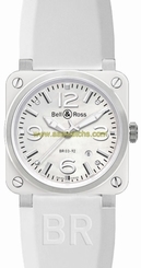 BR-03-92-WHITE-CERAMIC BELL & ROSS AVIATION BRAND NEW WHITE AUTOMATIC WATCH