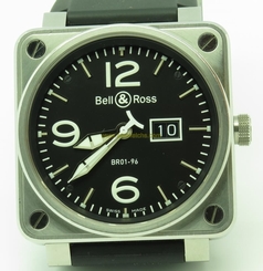 Bell & Ross BR01-96 Aviation Type Big Date Automatic Mens Watch w/ Box & Papers 845960025331