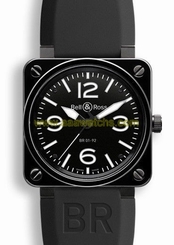 BELL & ROSS Black Ceramic Automatic 46 MM Authentic- Box, Papers & Warranty