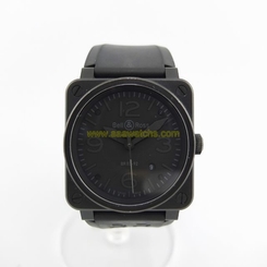 Pre-Owned Bell & Ross Phantom PVD/Rubber Black Dial Men's Auto Watch BR03-92,MR