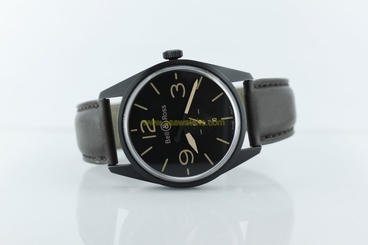 Bell & Ross BR123 Heritage Black Dial on Calfskin Strap