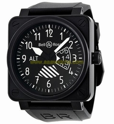 Bell & Ross BR0196 Altimeter Black PVD Automatic Strap Watch Retail $5,500 845960037914