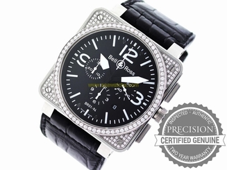 BELL & ROSS BR 01-94 AUTOMATIC CHRONOGRAPH DIAMOND CASE & BEZEL BR01-94-S