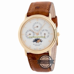 Blancpain Perpetual Calendar 5395-1418 Auto Yellow Gold Mens Strap Watch Moon