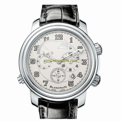 BLANCPAIN LEMAN 2041-1542M-53B GENTS BLACK LEATHER 40MM WHITE GOLD CASE WATCH