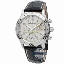 Breguet Type XX 3820 Auto 39.5mm White Gold Mens Strap Watch Date Chrono