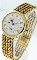 Breguet Classique Moon Phase RARE 18k Yellow Gold 33mm watch.