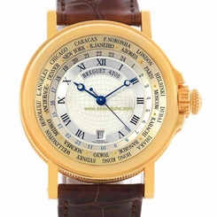 Breguet Marine World Time Hora Mundi 18K Yellow Gold Watch 3700