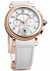 Breguet Marine Chronograph Ladies 18kt Rose Gold 8827br/52/586 Retail: $35,200