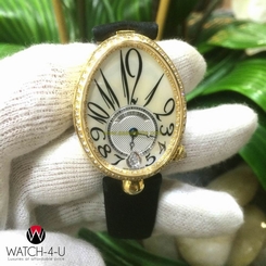 Breguet Reine De Naples 8918 18k Gold Diamonds Bezel Crown Clasp Women's Watch