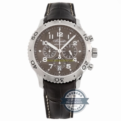 Breguet Transatlantique XXI 3810ST/92/9ZU Auto Steel Mens Strap Watch Date GMT