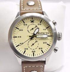 Invicta Men's 18501 I-Force Analog Display Swiss Quartz Beige Watch
