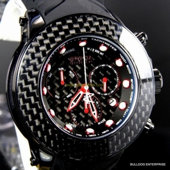 Invicta Reserve Carbon Fiber Collection Black Chronograph 52mm Swiss Watch New