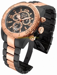 New Mens Invicta 14055 Reserve Black Dial Chronograph Stainless Steel Watch