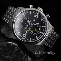Invicta Specialty Black Dial Swiss Quartz Month 24 hr Stainless Steel Mens Watch
