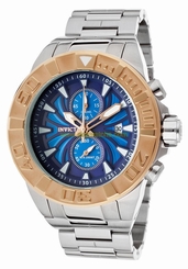 New Mens Invicta 12305 Pro Diver Chronograph Blue Dial Stainless Watch