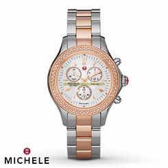 MICHELE JETWAY DIAMOND MWW17A000017 WOMENS TWO TONE WATCH $2045.00RETAIL